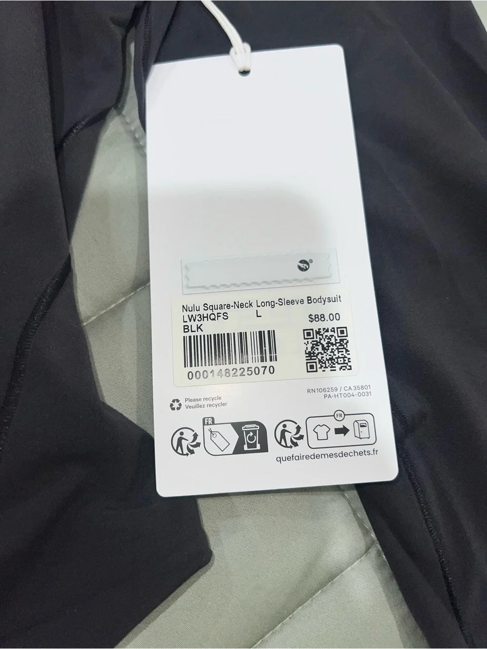 lululemon Wundermost Ultra-Soft Nulu Square-Neck Long-Sleeve Bodysuit in Black